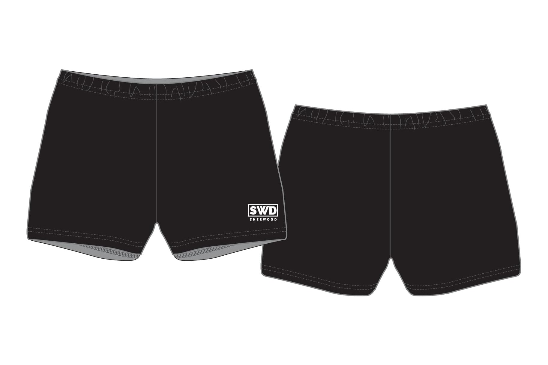 SWD - Netball Boyleg Shorts-BLACK