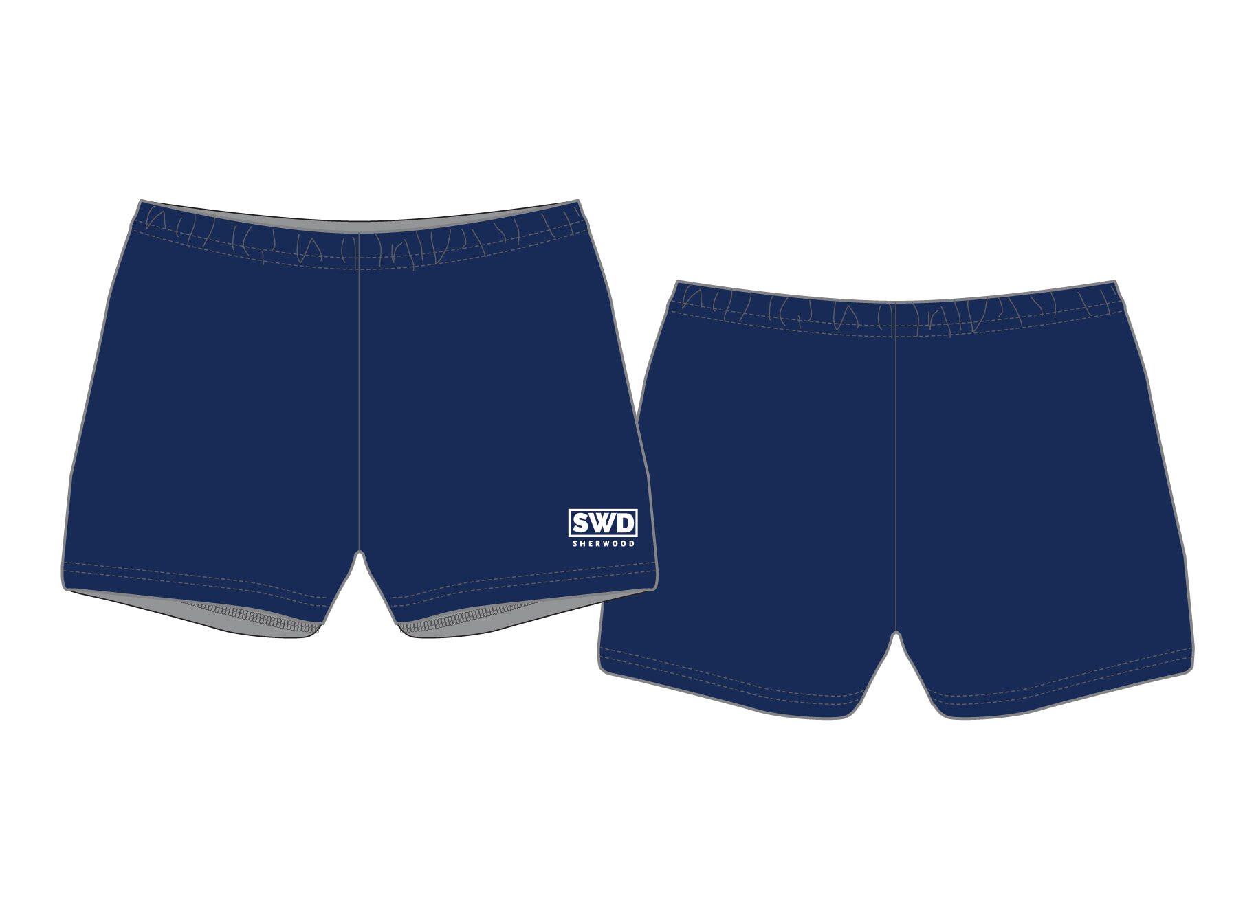 SWD - Netball Boyleg Shorts-NAVY BLUE