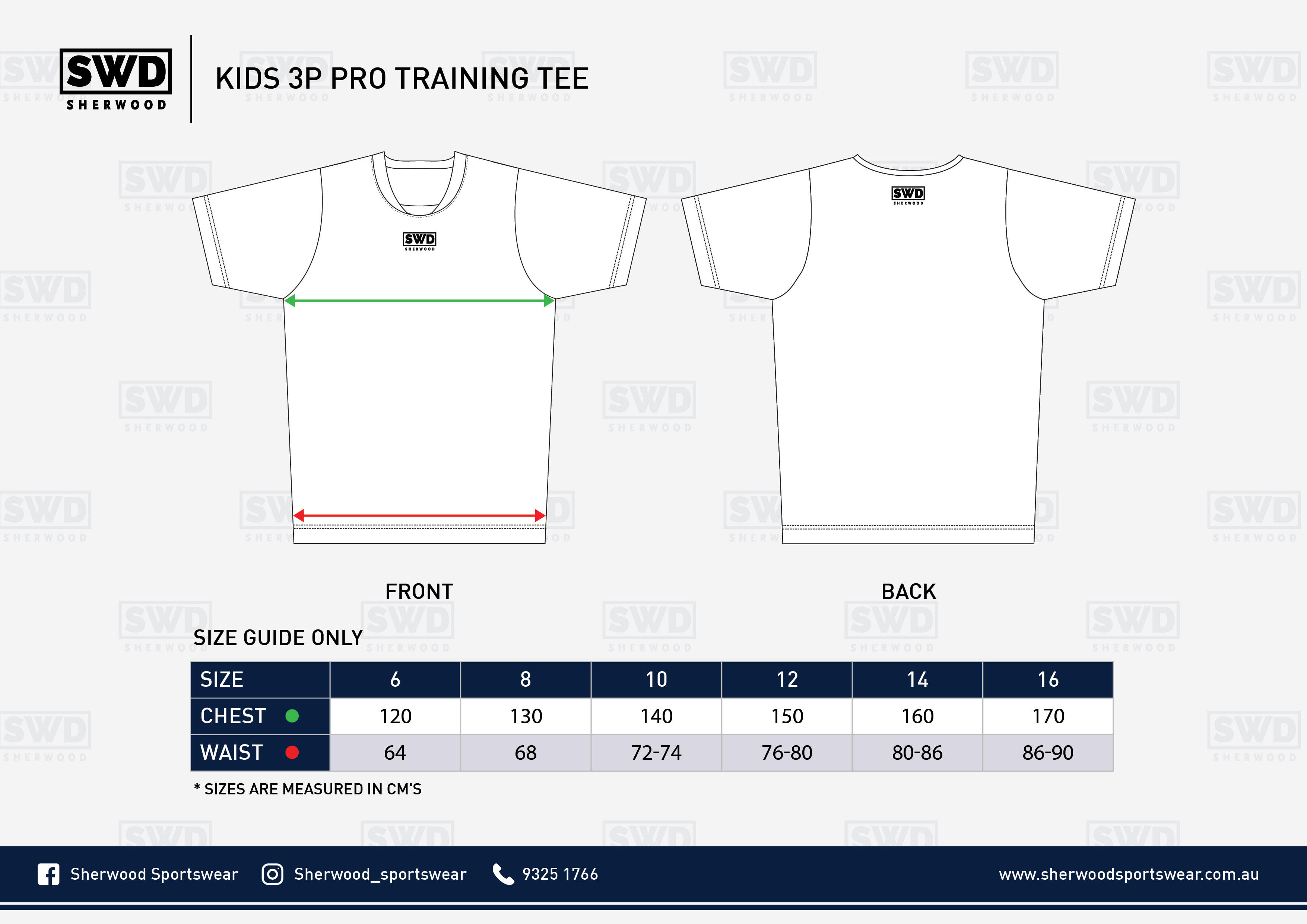 3P PRO KIDS - Training Tee SWD Size Chart-01