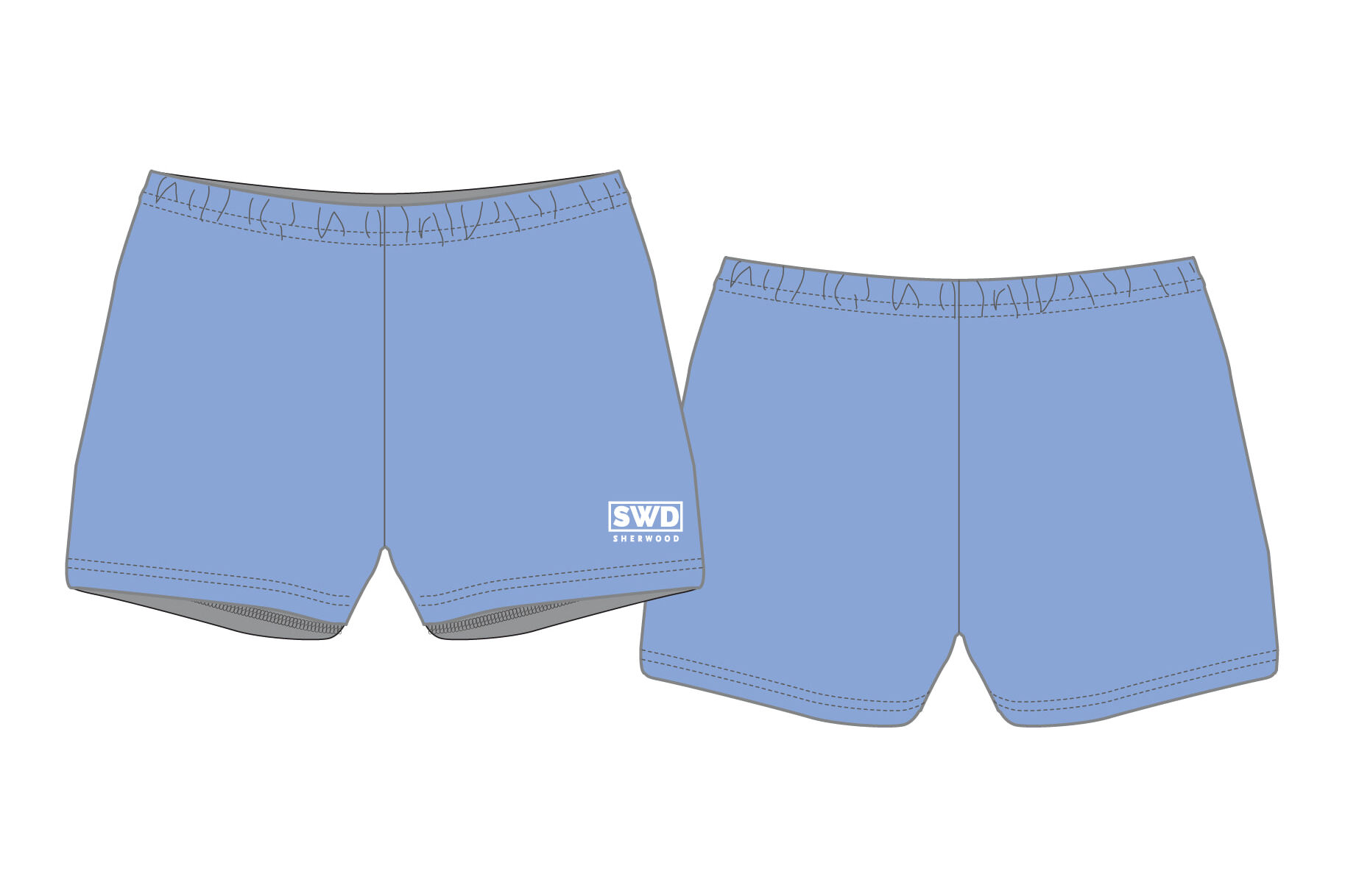 SWD - Netball Boyleg Shorts-LIGHT BLUE