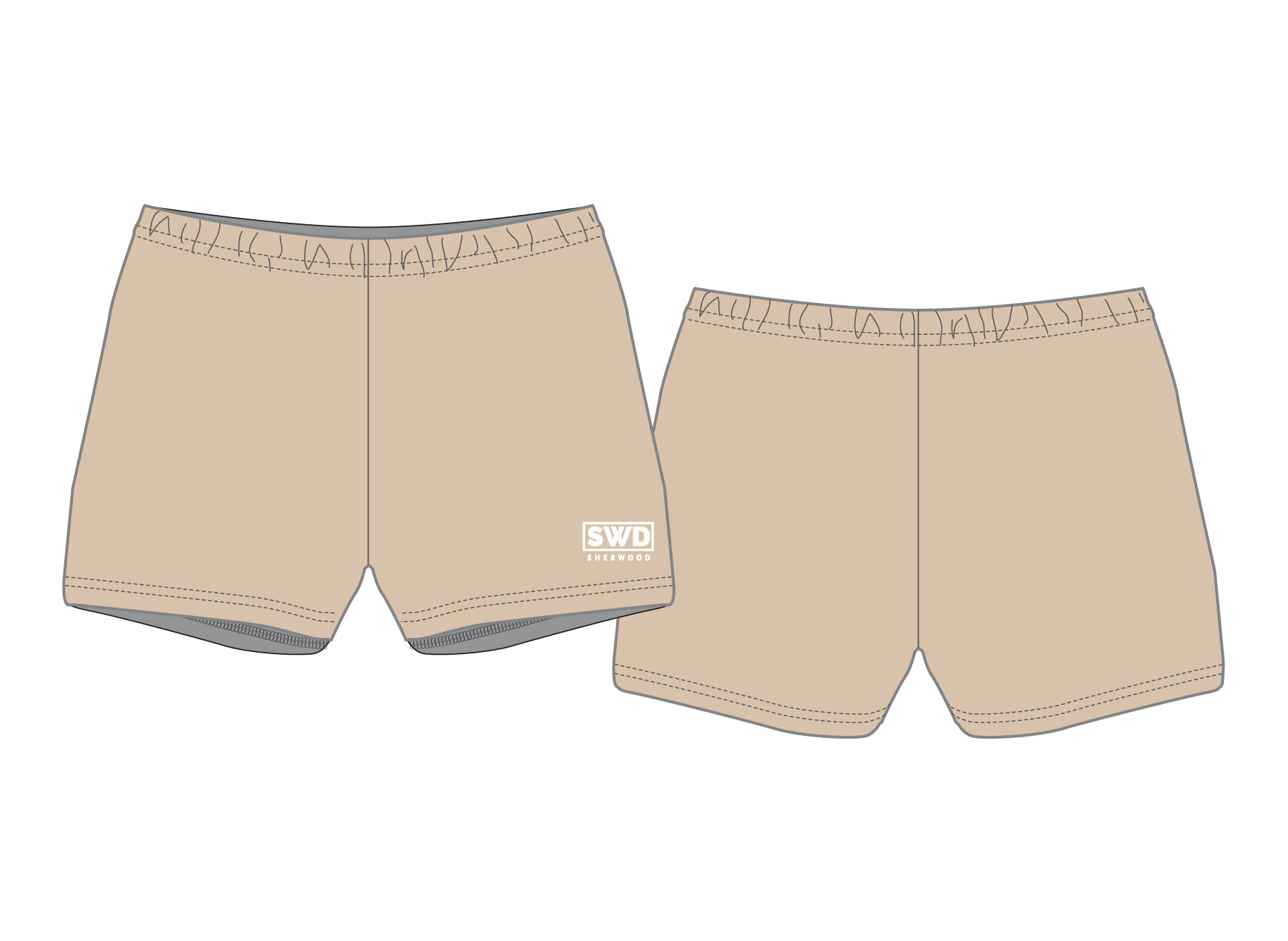 SWD - Netball Boyleg Shorts-SKIN