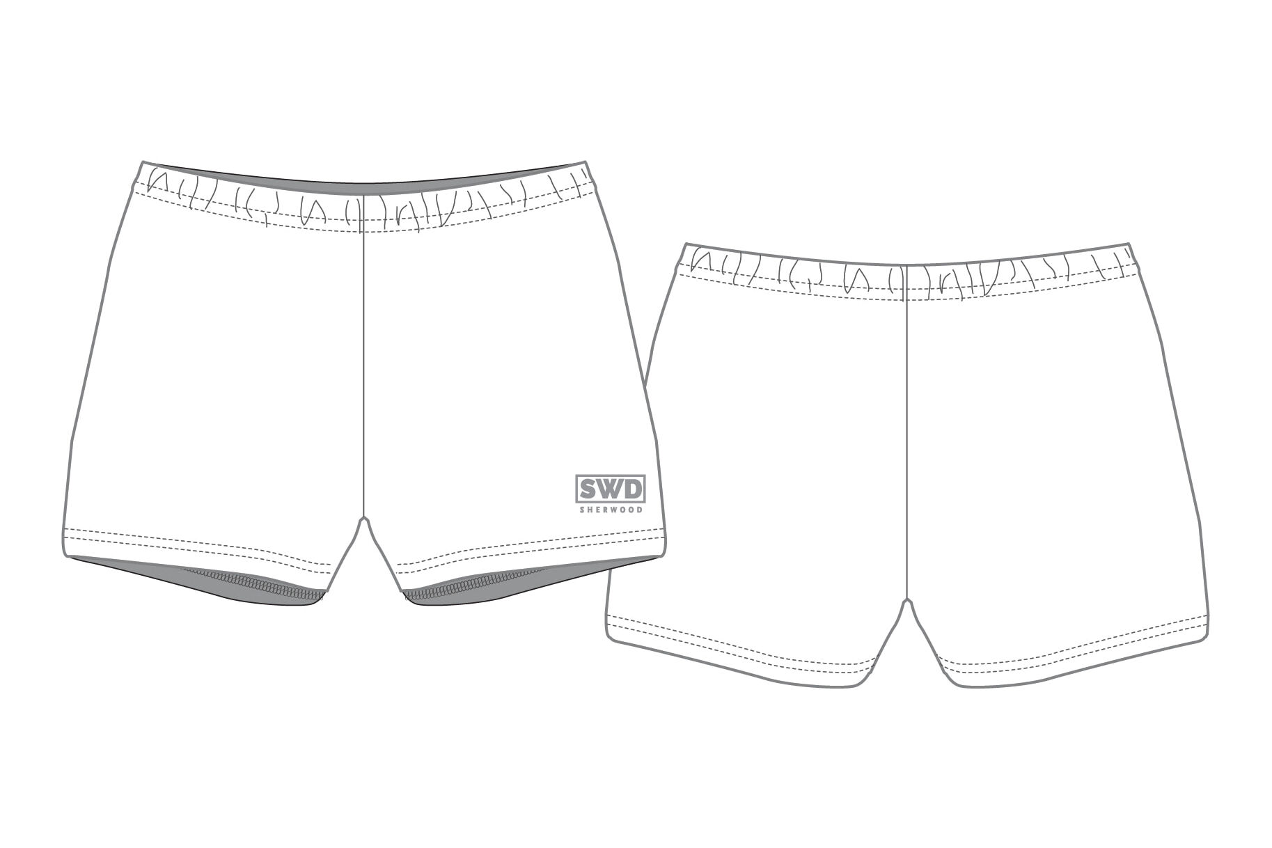 SWD - Netball Boyleg Shorts-WHITE