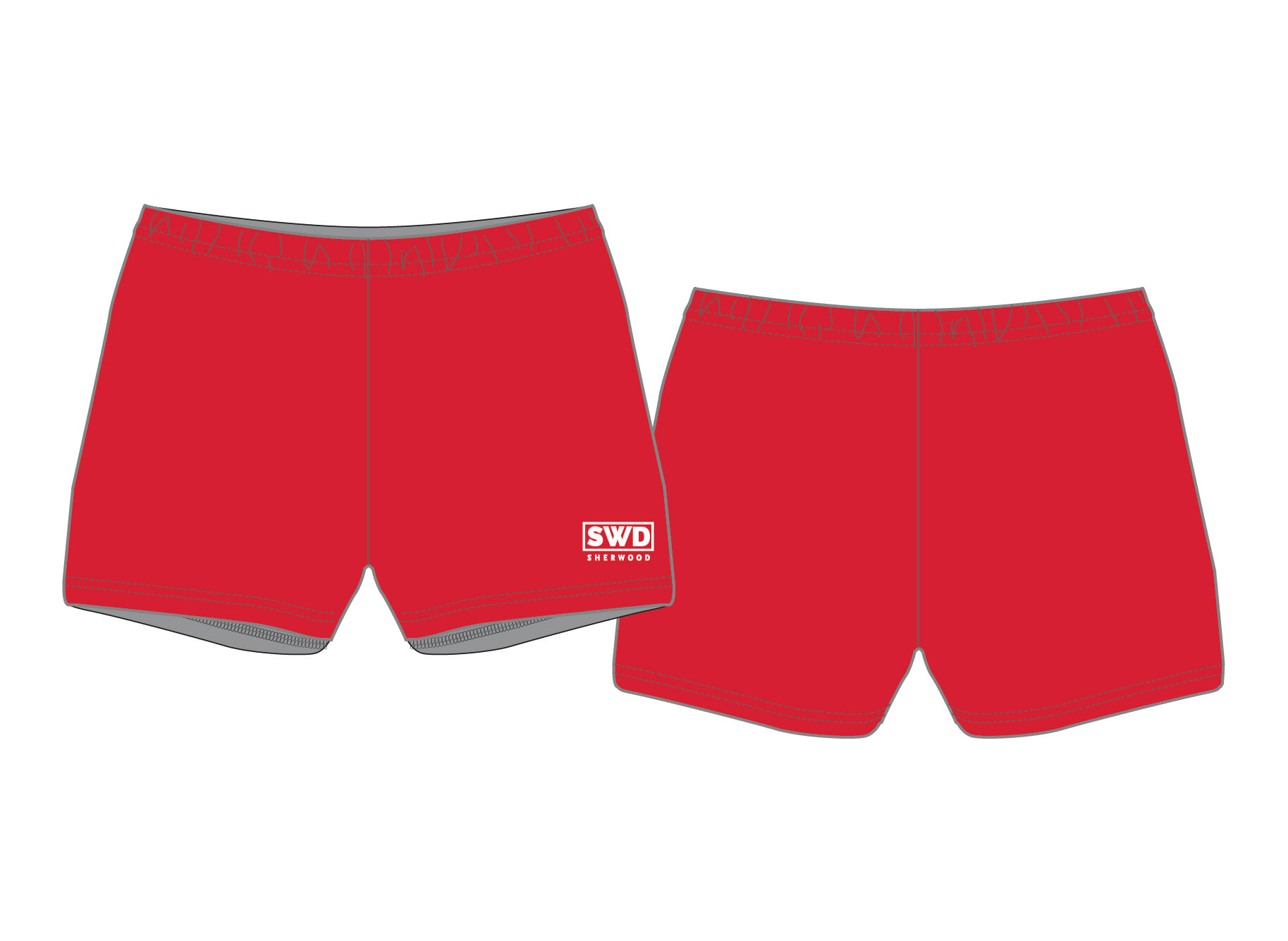 SWD - Netball Boyleg Shorts-RED