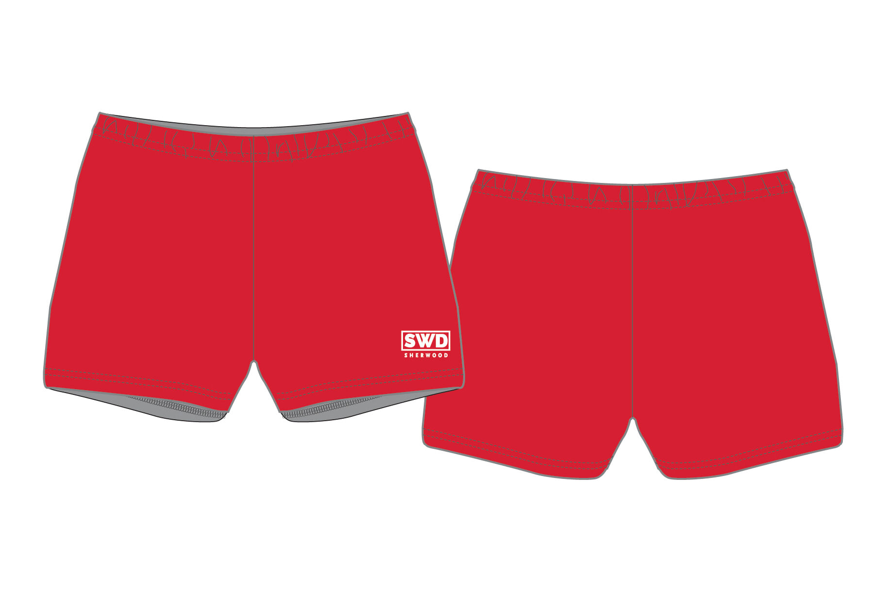 SWD - Netball Boyleg Shorts-RED