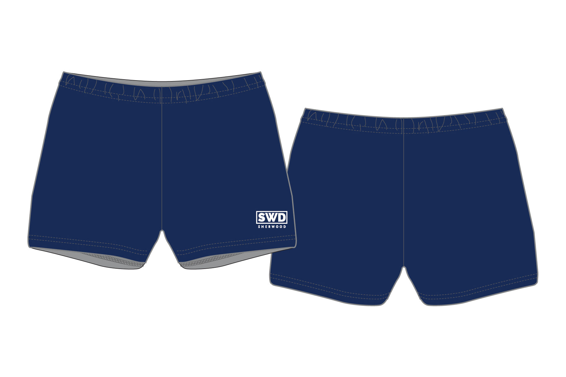 SWD - Netball Boyleg Shorts-NAVY BLUE