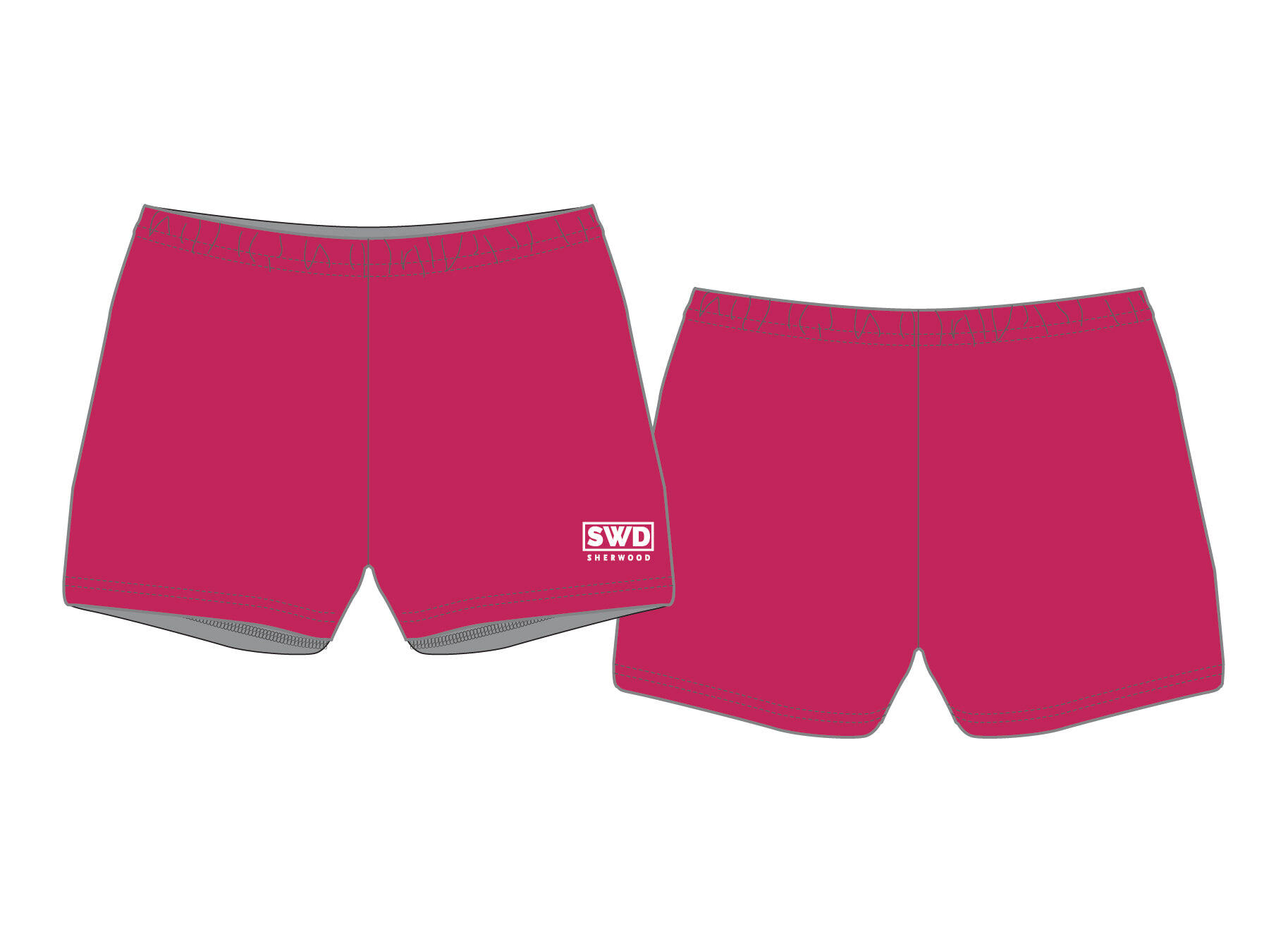 SWD - Netball Boyleg Shorts-DARK PINK