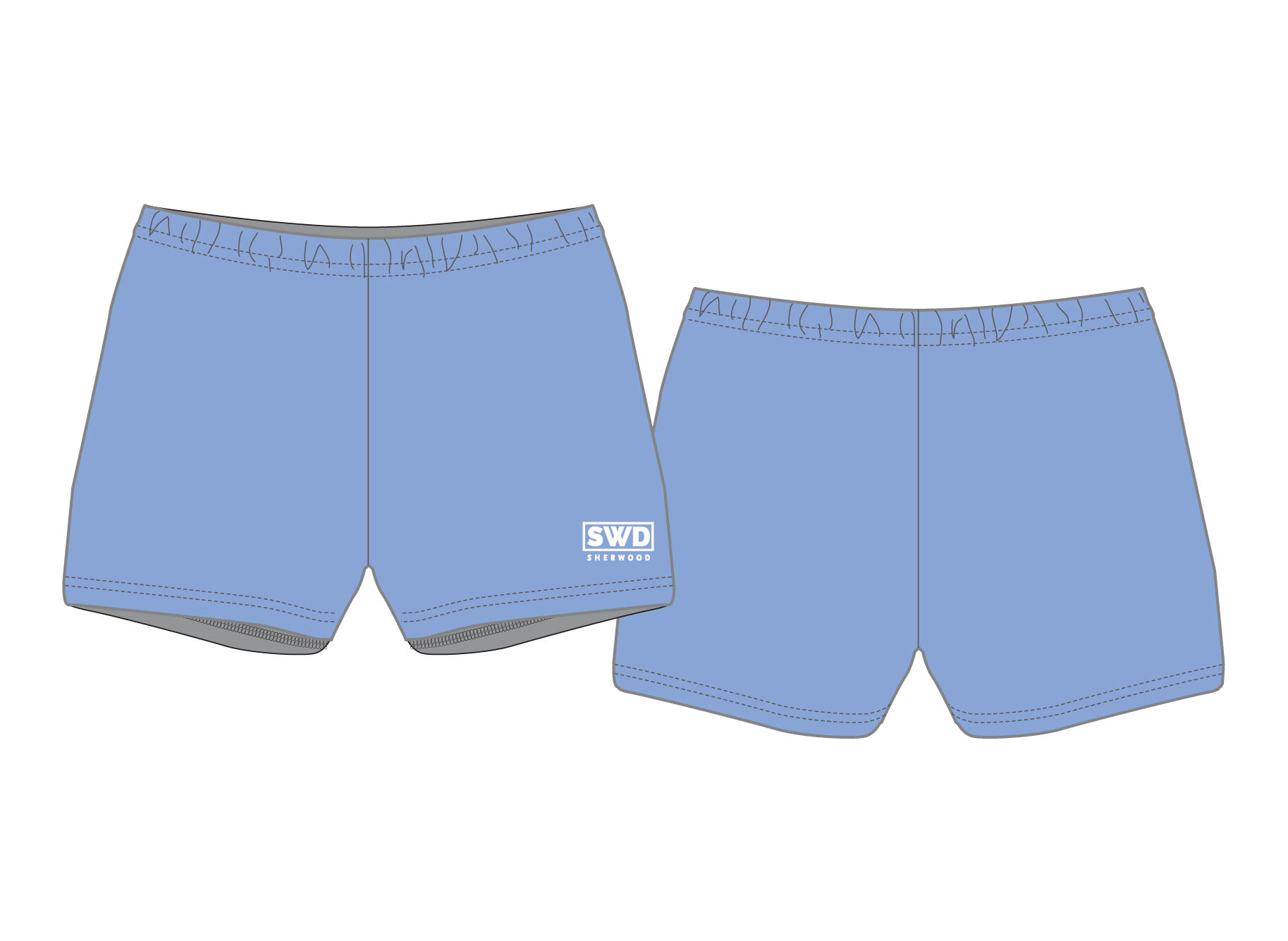 SWD - Netball Boyleg Shorts-LIGHT BLUE